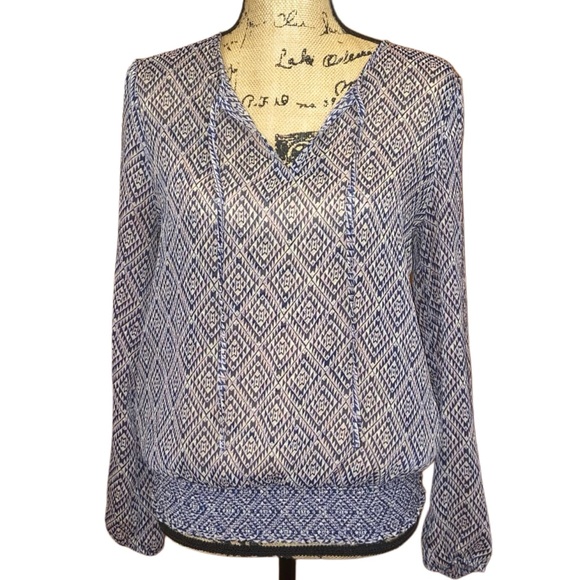 Forever 21 Tops - Forever 21 Sheer Abstract Print Boho Blouse Size S